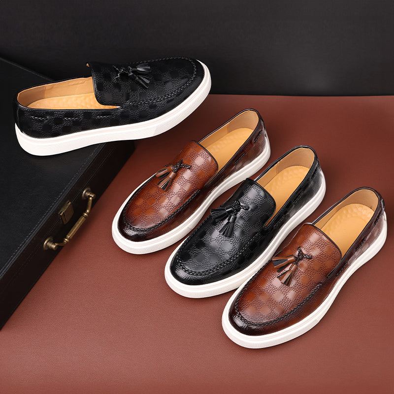 Nathan | Embossed Texture Loafers