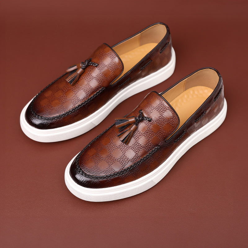 Nathan | Embossed Texture Loafers